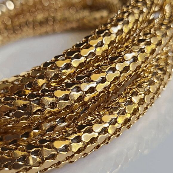 ✨🐍 2PCS Gold Snake Bendable Design Blingy Statement Bracelet & Necklace Set NEW - Picture 7 of 16